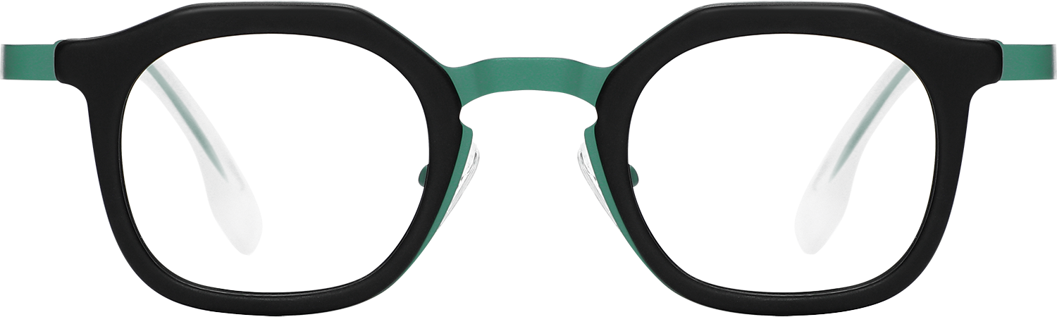 Fytoo Geometric Black Acetate Titanium Full Rim Eyeglasses-image-FT499352-01