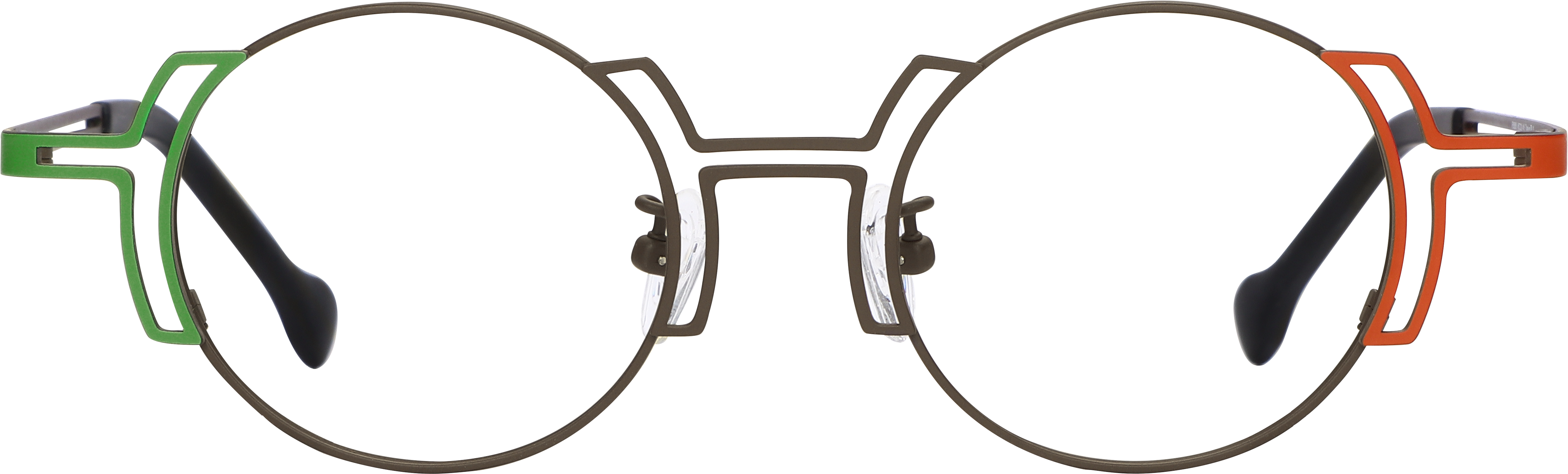 Fytoo Round Brown Titanium Full Rim Eyeglasses-image-FT787038-01