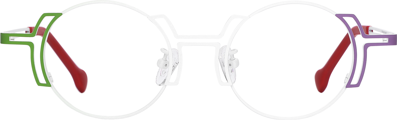 Fytoo Round White Titanium Full Rim Eyeglasses-image-FT787038-02