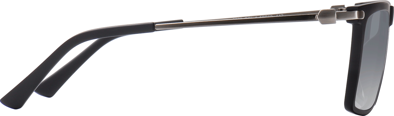 Side view of Fytoo Rectangle Black Metal TR90 Full Rim Eyeglasses