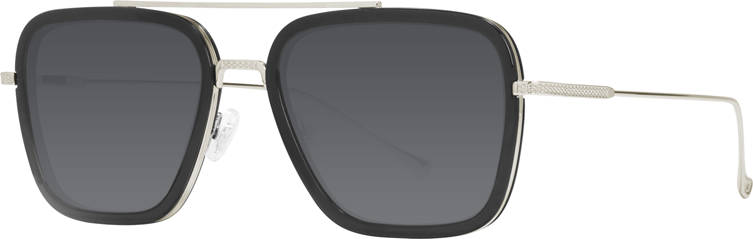 Side view of Fytoo Aviator Black Metal TR90 Full Rim Eyeglasses