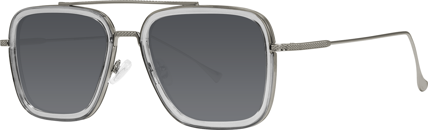 Side view of Fytoo Aviator Grey Metal TR90 Full Rim Eyeglasses