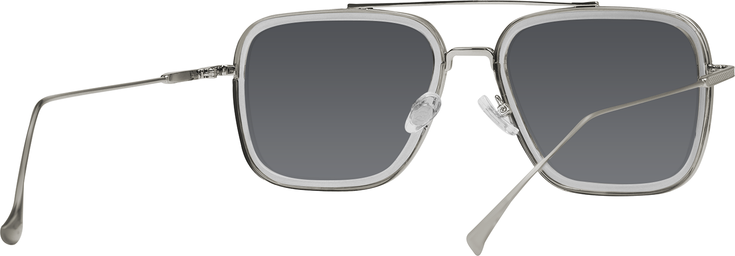 Side view of Fytoo Aviator Grey Metal TR90 Full Rim Eyeglasses