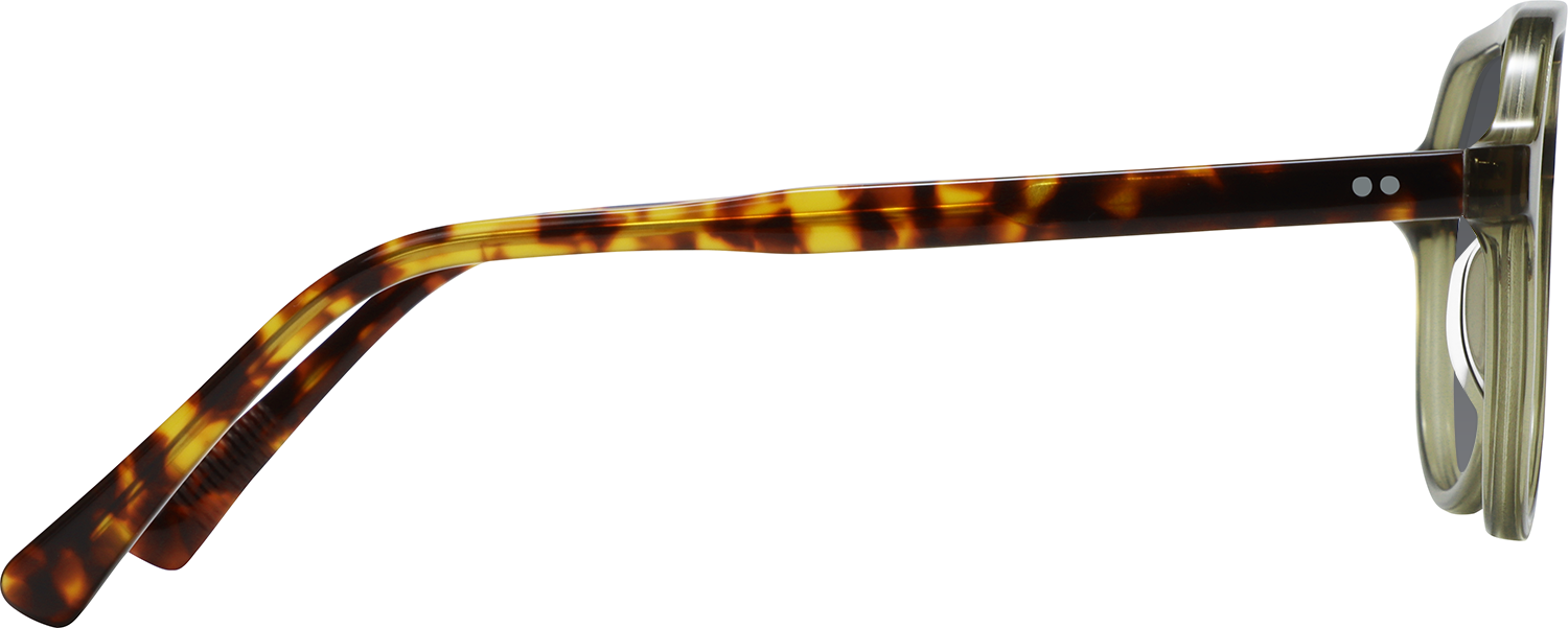 Side view of Fytoo Aviator Green Acetate Full Rim Eyeglasses