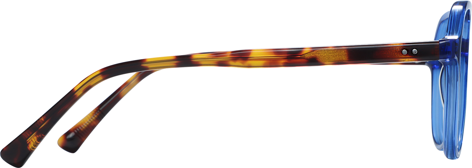 Side view of Fytoo Aviator Blue Acetate Full Rim Eyeglasses