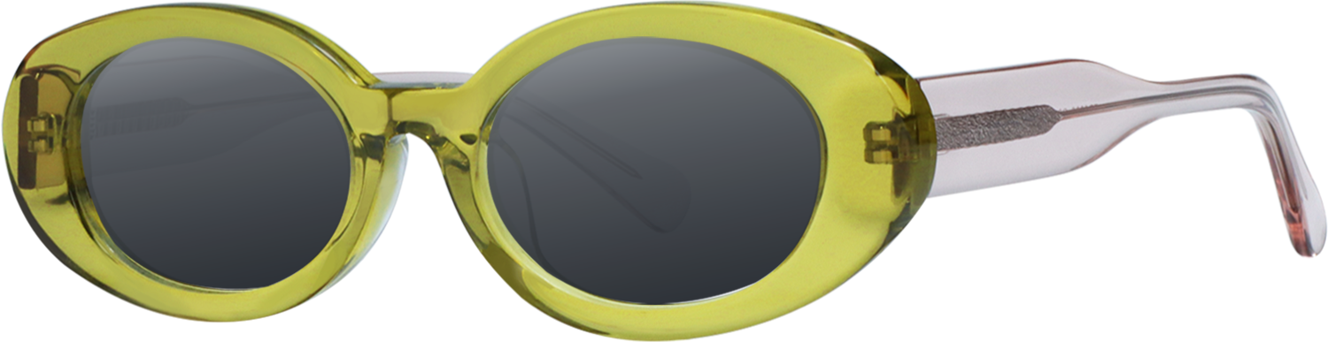 Side view of Fytoo Oval Green Acetate Full Rim Eyeglasses