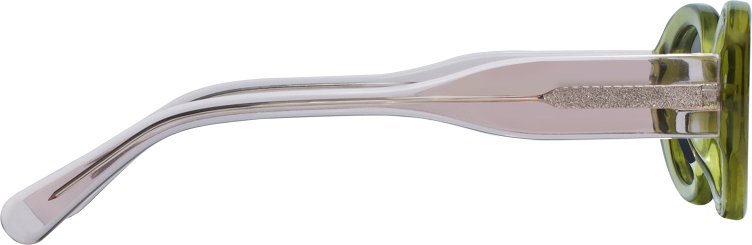 Side view of Fytoo Oval Green Acetate Full Rim Eyeglasses