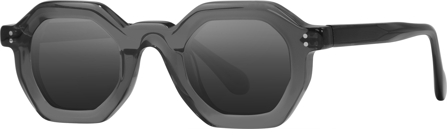 Side view of Fytoo Geometric Grey Acetate Full Rim Eyeglasses