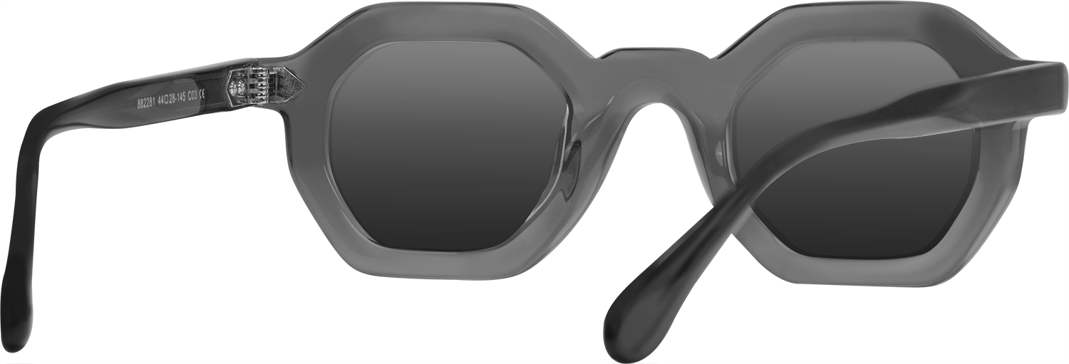 Side view of Fytoo Geometric Grey Acetate Full Rim Eyeglasses