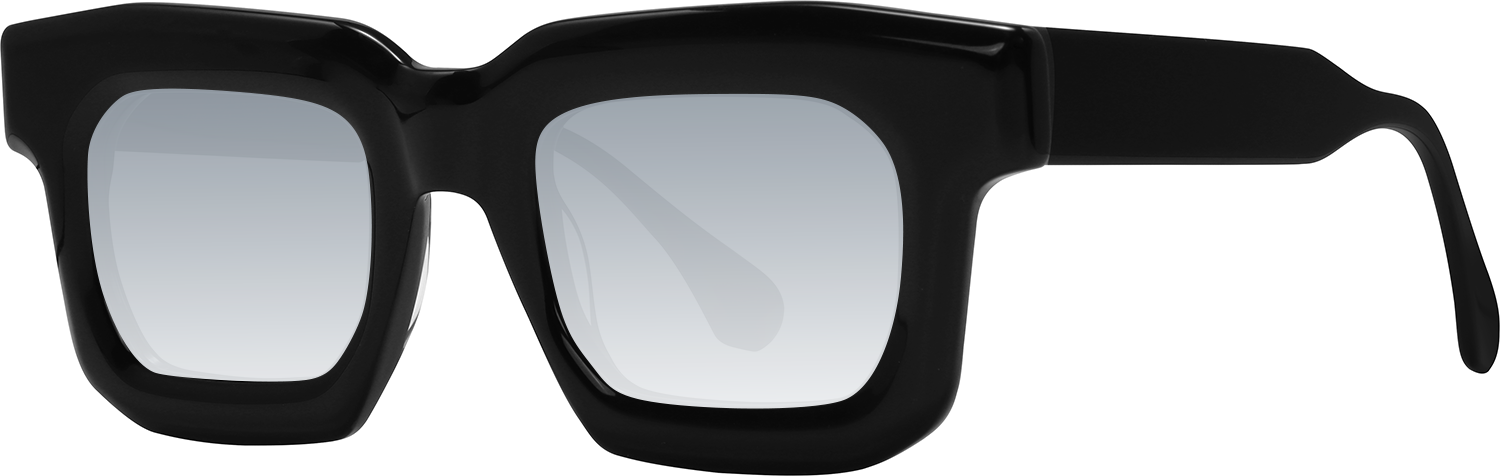 Side view of Fytoo Square Black Acetate Full Rim Eyeglasses