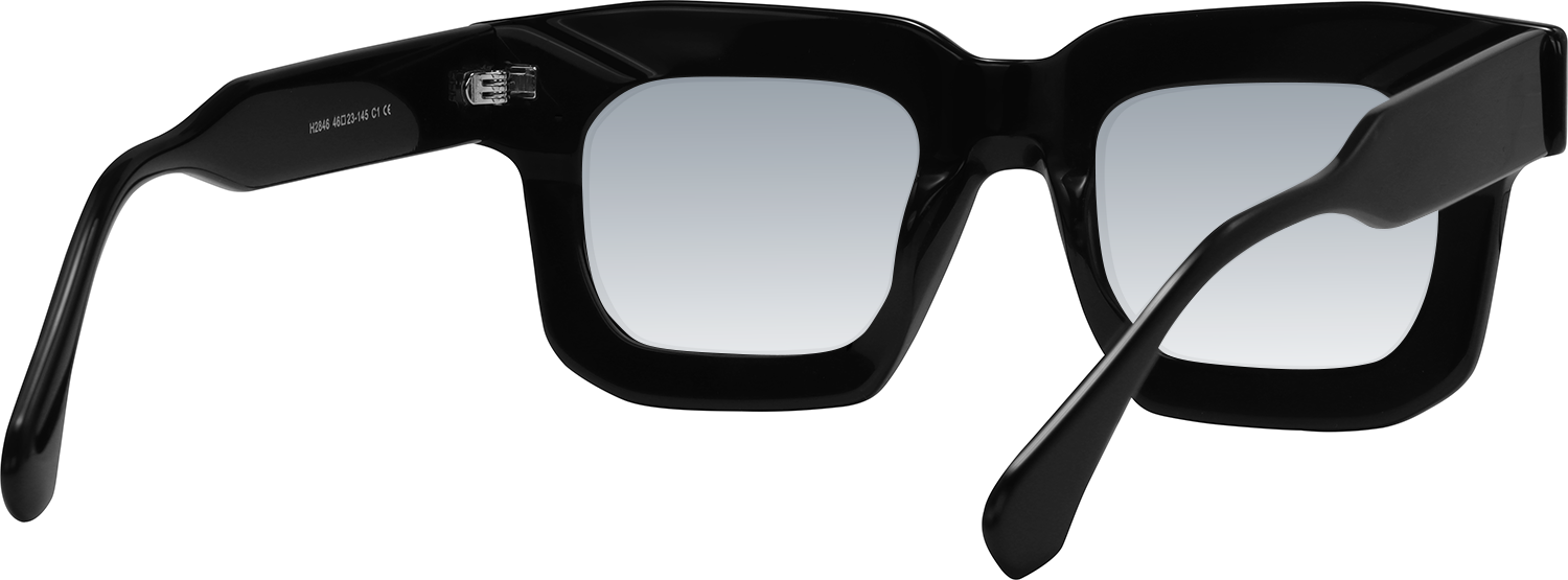Side view of Fytoo Square Black Acetate Full Rim Eyeglasses