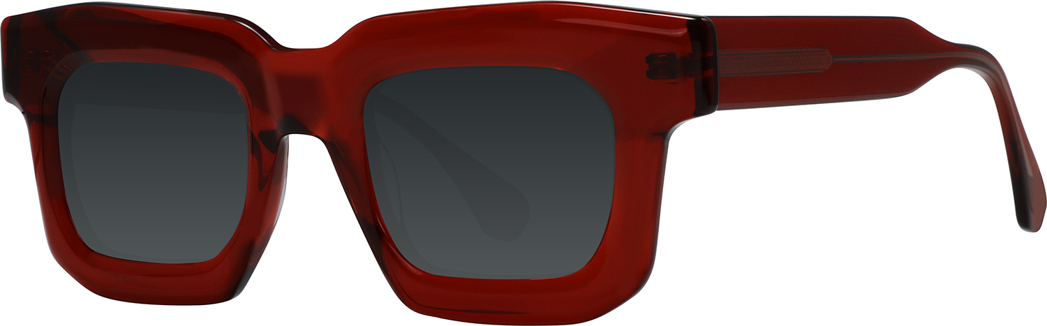 Side view of Fytoo Square Red Acetate Full Rim Eyeglasses