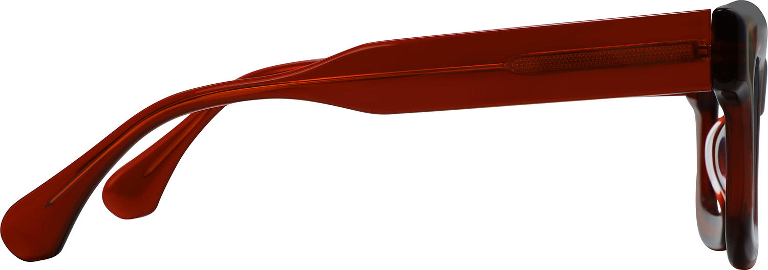 Side view of Fytoo Square Red Acetate Full Rim Eyeglasses