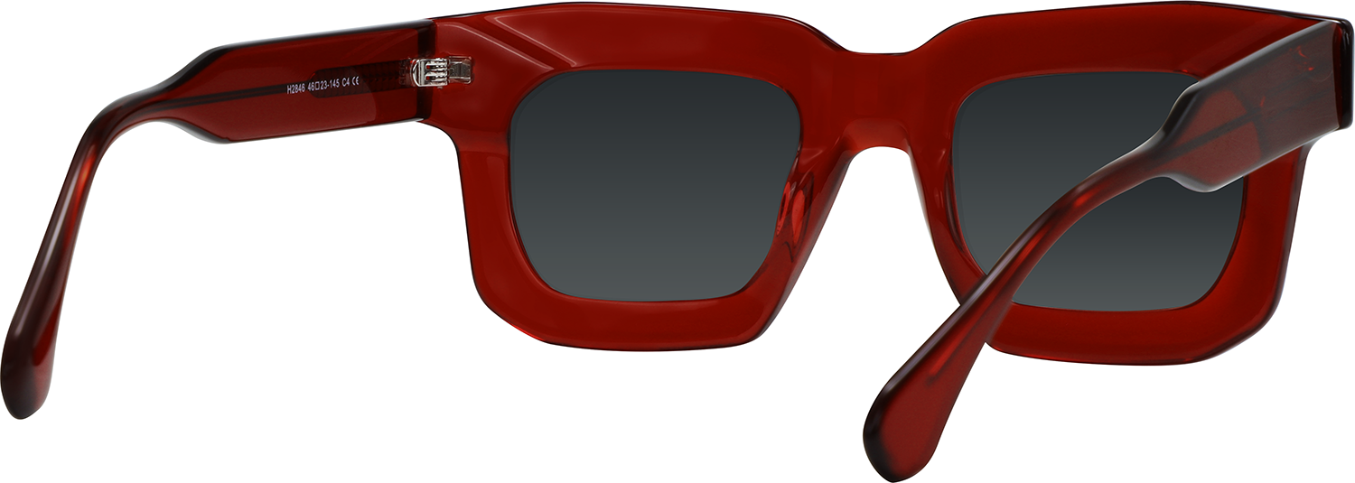 Side view of Fytoo Square Red Acetate Full Rim Eyeglasses