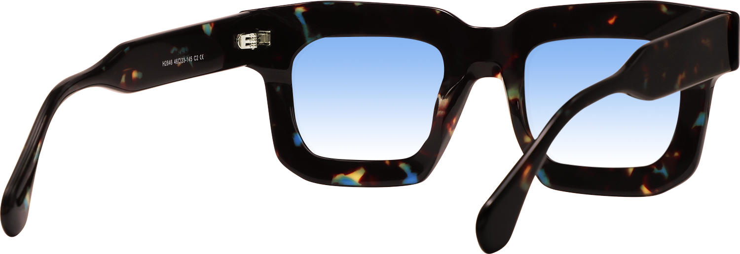 Side view of Fytoo Square Tortoiseshell Acetate Full Rim Eyeglasses