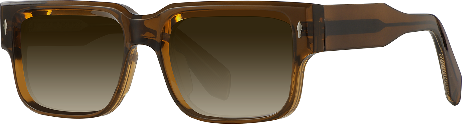 Side view of Fytoo Rectangle Brown Acetate TR90 Full Rim Eyeglasses
