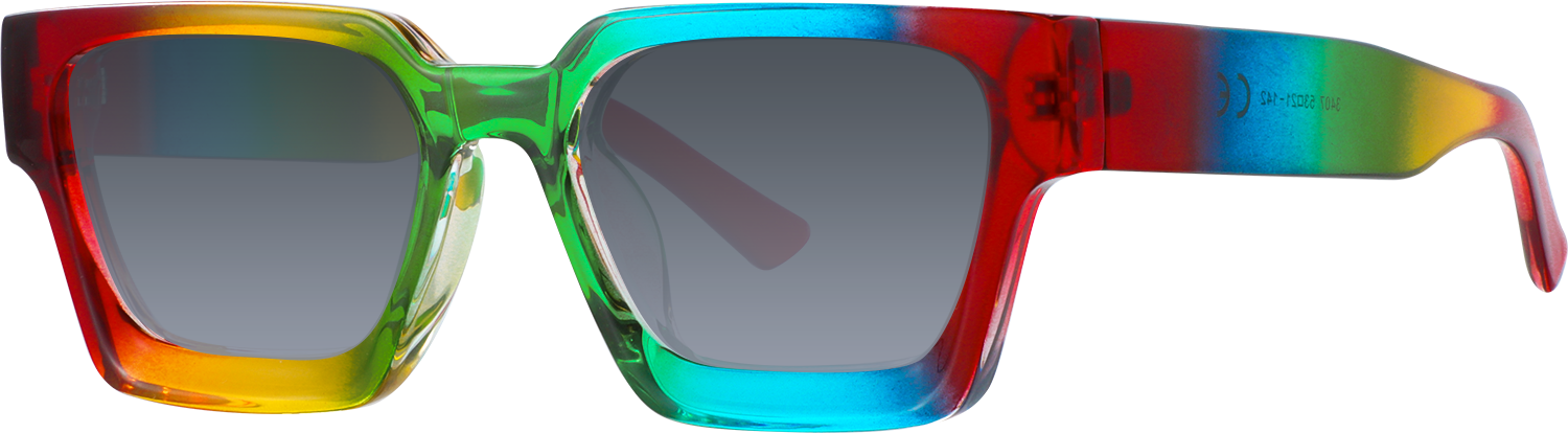 Side view of Fytoo Rectangle Rainbow Plastic Full Rim Eyeglasses