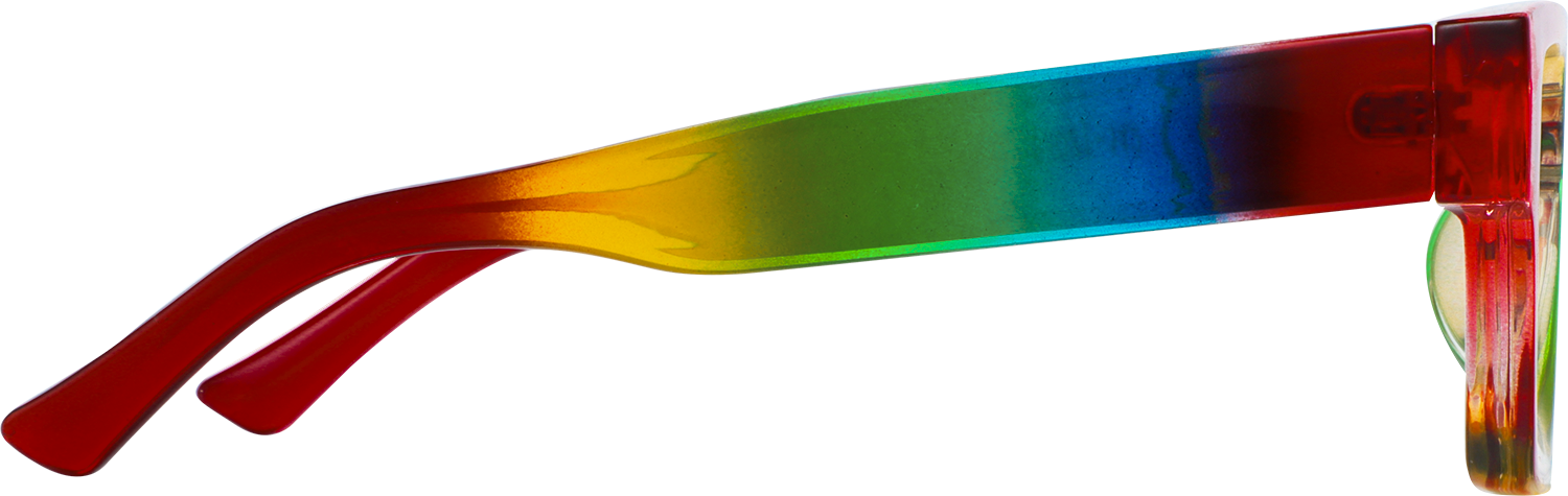 Side view of Fytoo Rectangle Rainbow Plastic Full Rim Eyeglasses