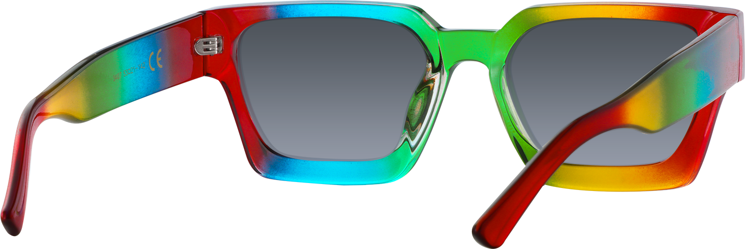 Side view of Fytoo Rectangle Rainbow Plastic Full Rim Eyeglasses
