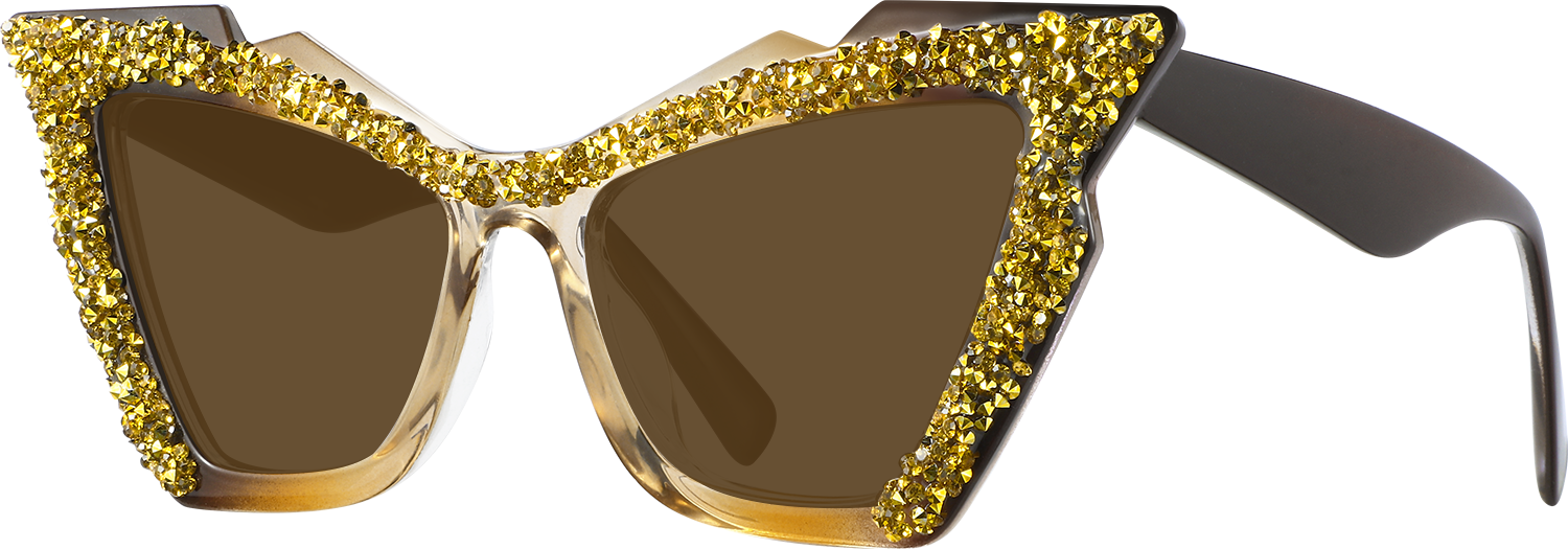 Side view of Fytoo Cateye Brown Plastic Full Rim Eyeglasses
