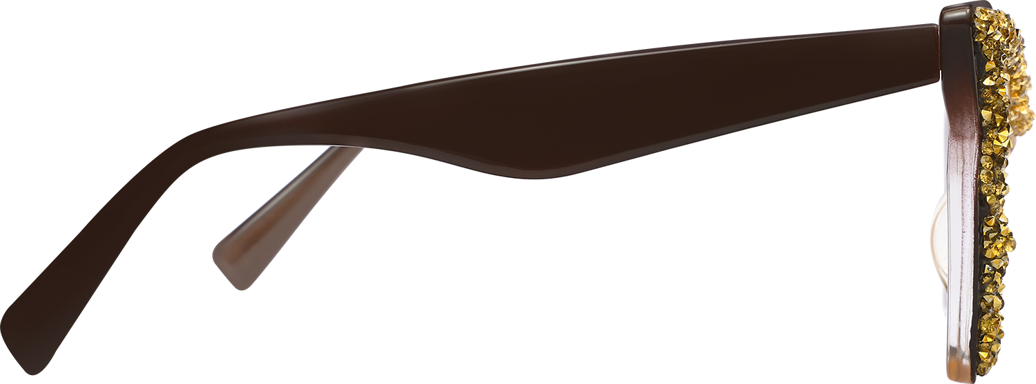 Side view of Fytoo Cateye Brown Plastic Full Rim Eyeglasses