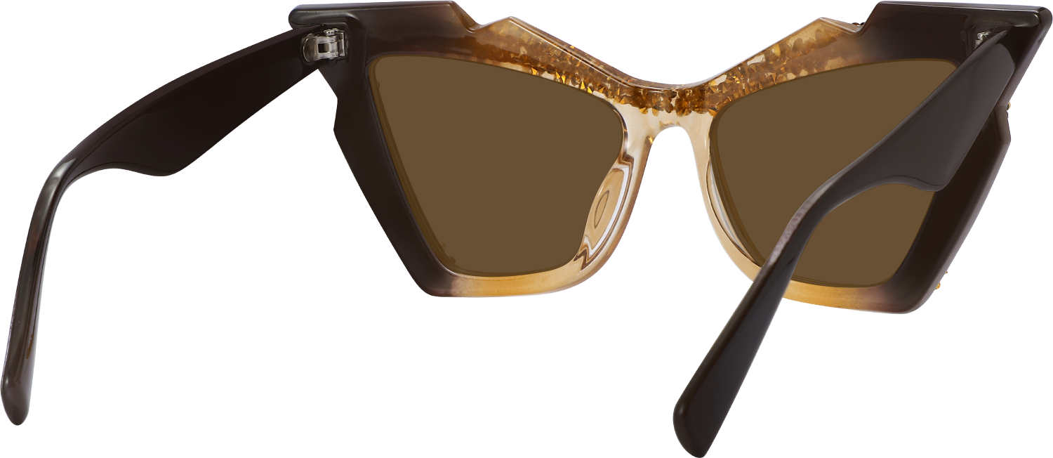 Side view of Fytoo Cateye Brown Plastic Full Rim Eyeglasses