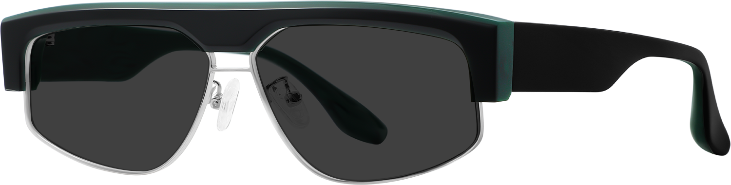 Side view of Fytoo Browline Green Acetate Full Rim Eyeglasses