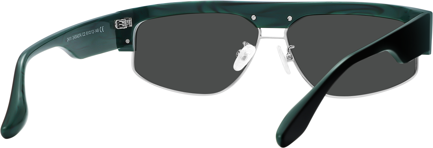 Side view of Fytoo Browline Green Acetate Full Rim Eyeglasses