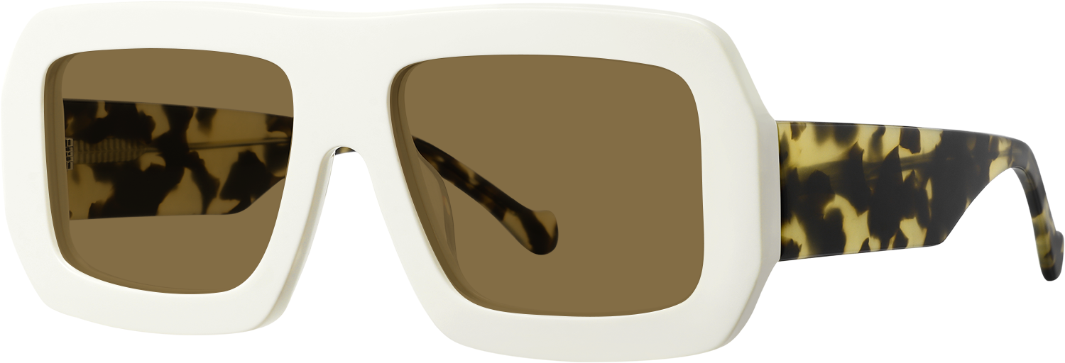 Side view of Fytoo Rectangle White Acetate Full Rim Eyeglasses