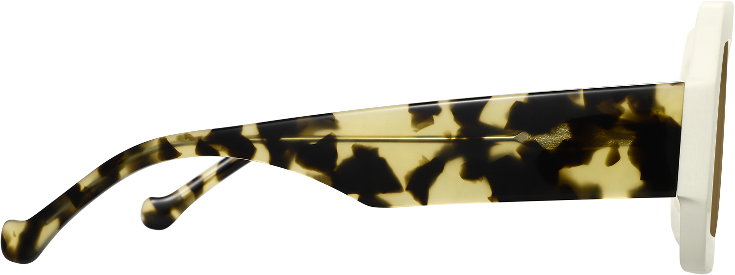 Side view of Fytoo Rectangle White Acetate Full Rim Eyeglasses