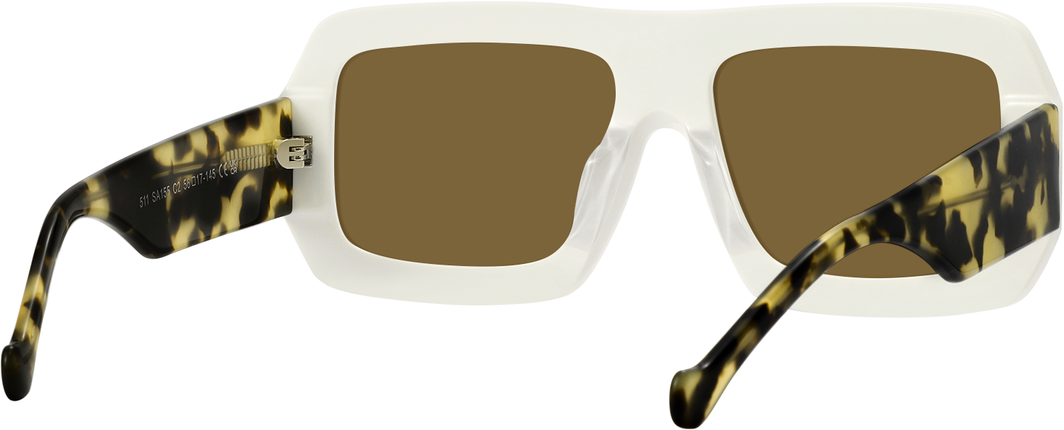 Side view of Fytoo Rectangle White Acetate Full Rim Eyeglasses