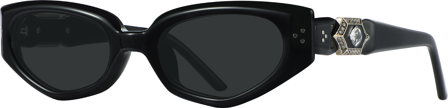 Side view of Fytoo Geometric Black TR90 Full Rim Eyeglasses