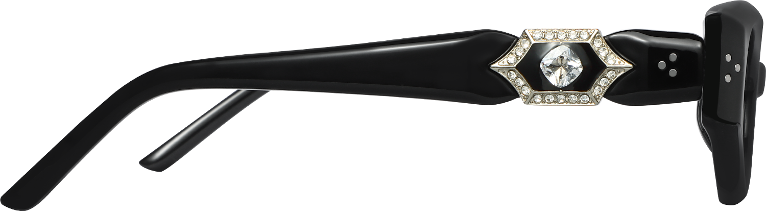 Side view of Fytoo Geometric Black TR90 Full Rim Eyeglasses