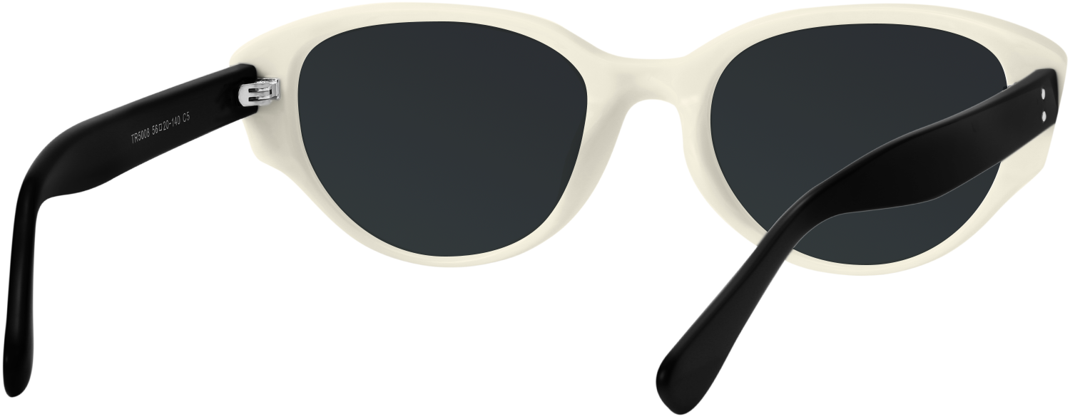 Side view of Fytoo Oval White TR90 Full Rim Eyeglasses