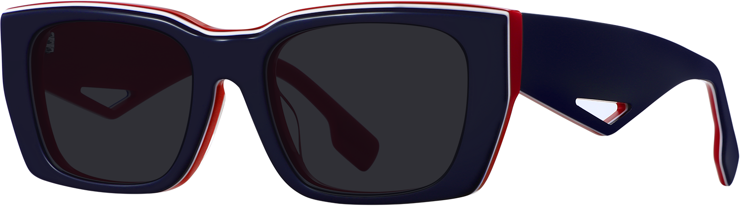 Side view of Fytoo Rectangle Blue Acetate Full Rim Eyeglasses