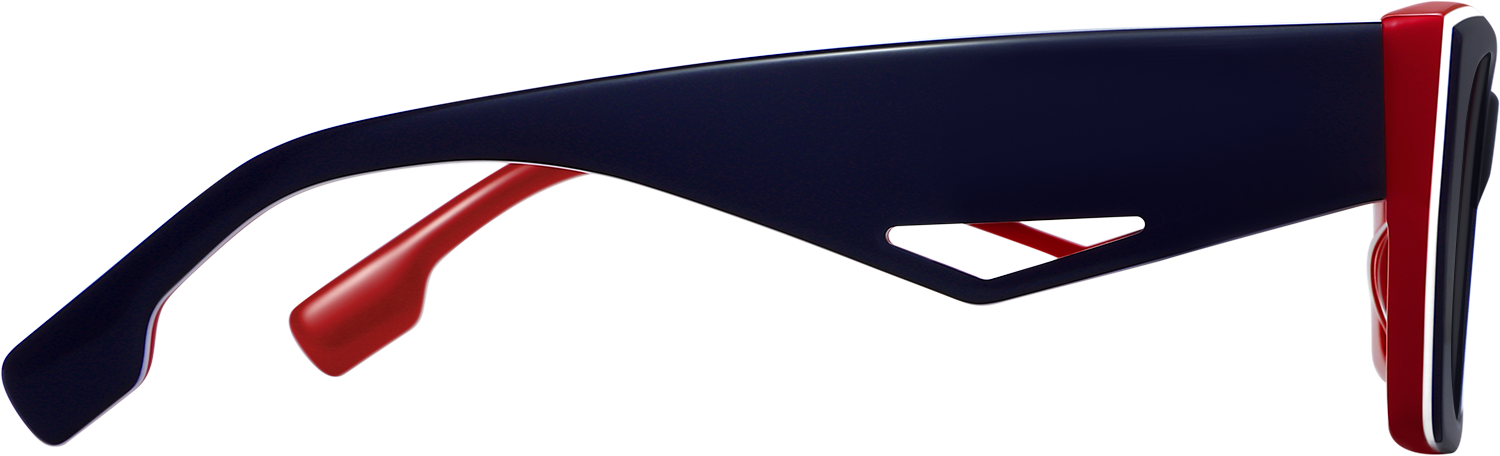 Side view of Fytoo Rectangle Blue Acetate Full Rim Eyeglasses