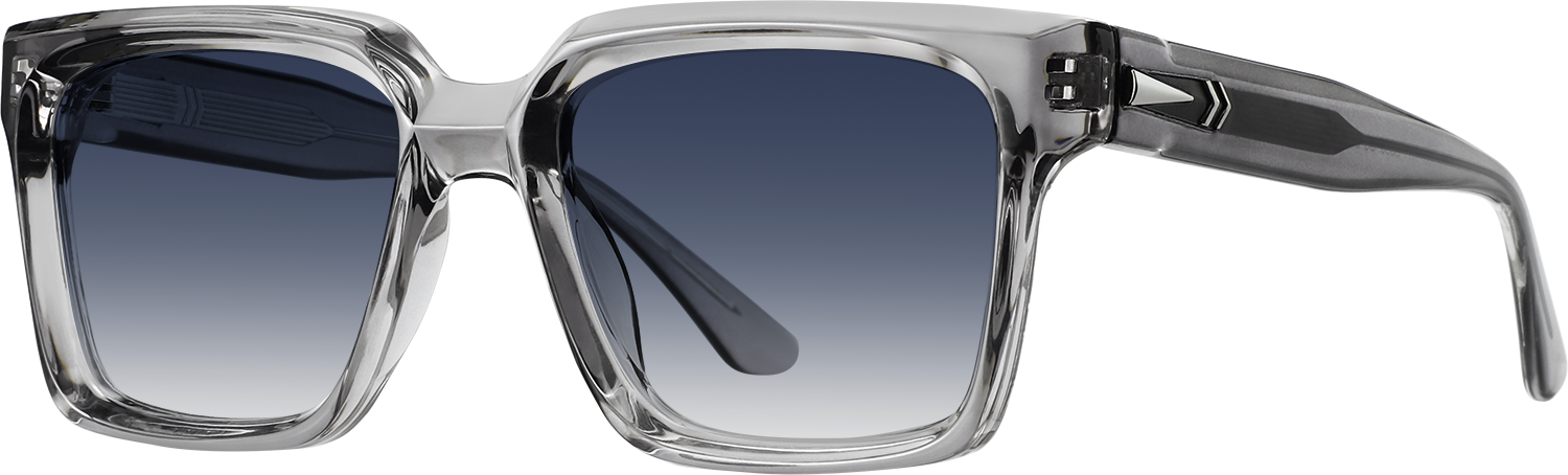 Side view of Fytoo Rectangle Grey Acetate Full Rim Eyeglasses