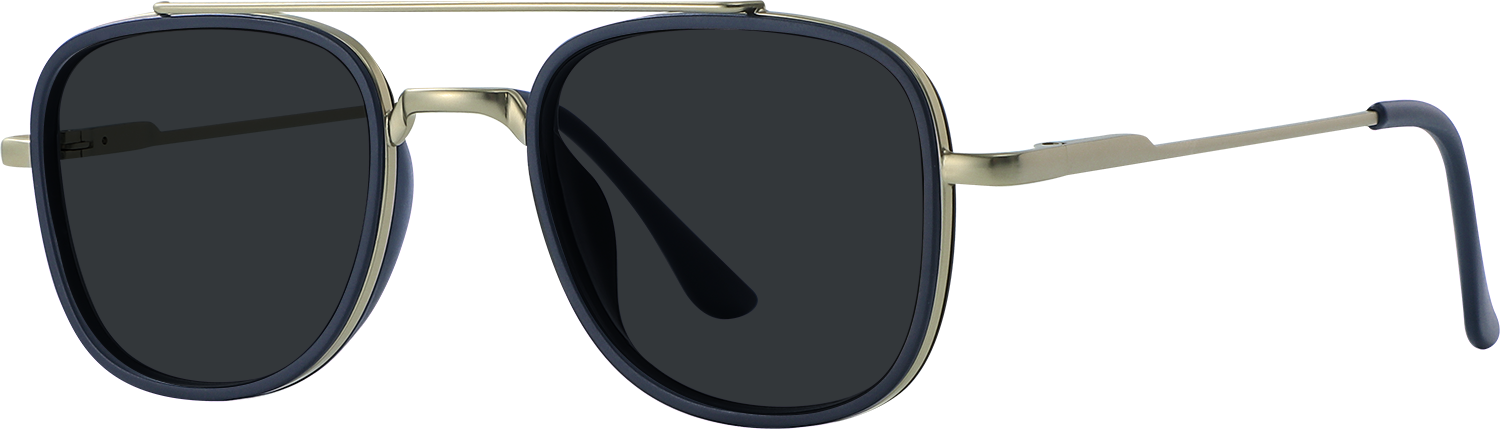 Side view of Fytoo Aviator Blue TR90 Metal Full Rim Eyeglasses