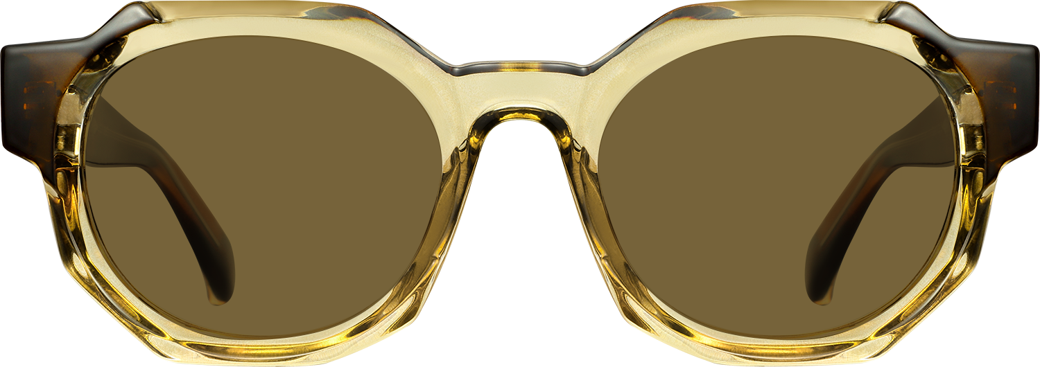 Fytoo Geometric Yellow Acetate Full Rim Eyeglasses-image-FTM804051-01