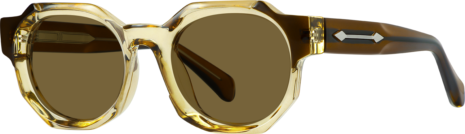 Side view of Fytoo Geometric Yellow Acetate Full Rim Eyeglasses