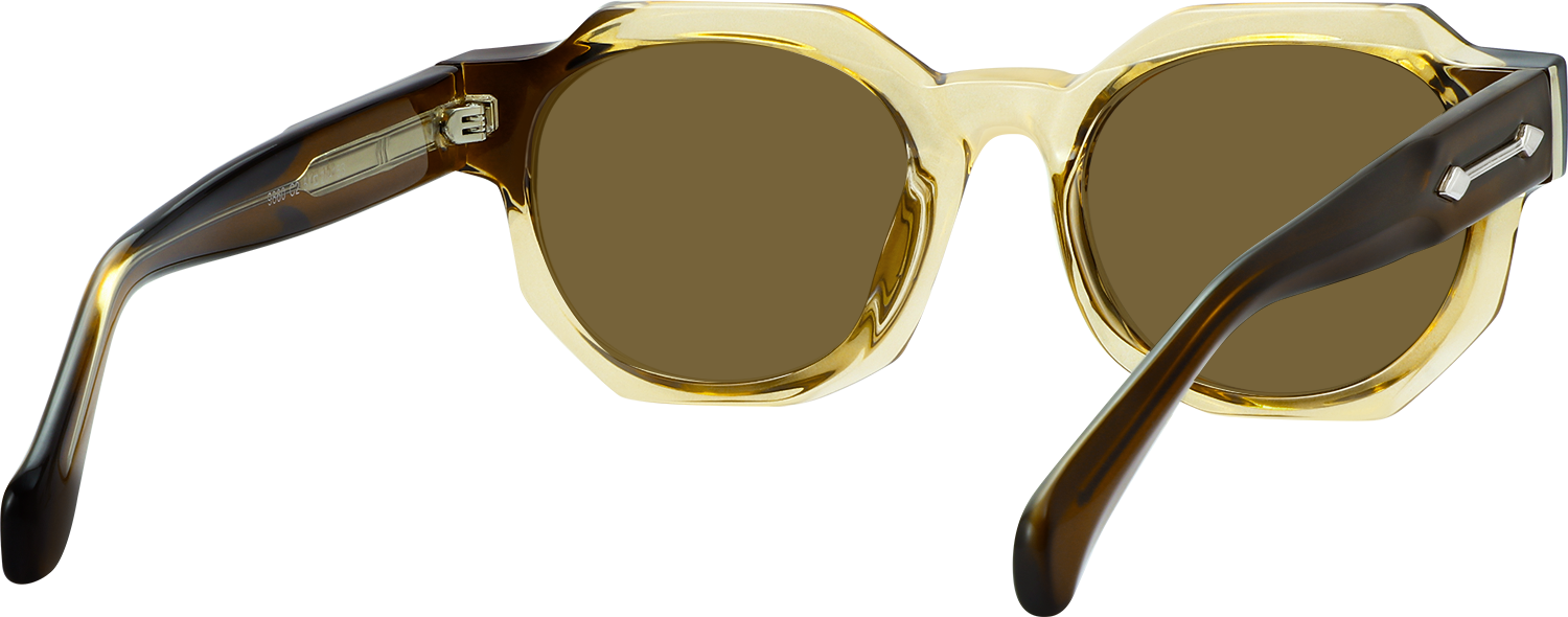 Side view of Fytoo Geometric Yellow Acetate Full Rim Eyeglasses