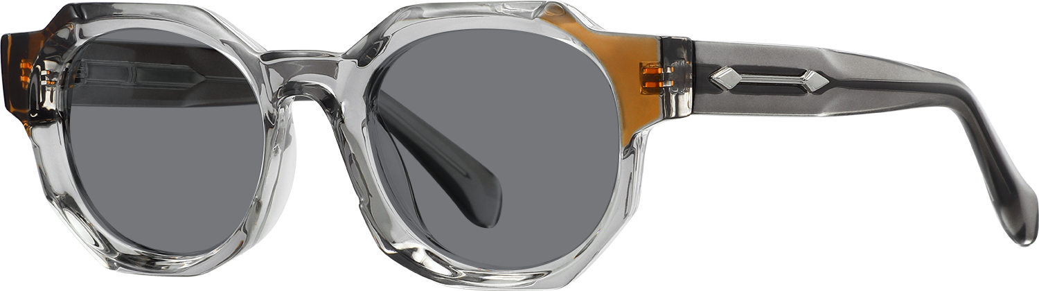 Side view of Fytoo Geometric Grey Acetate Full Rim Eyeglasses