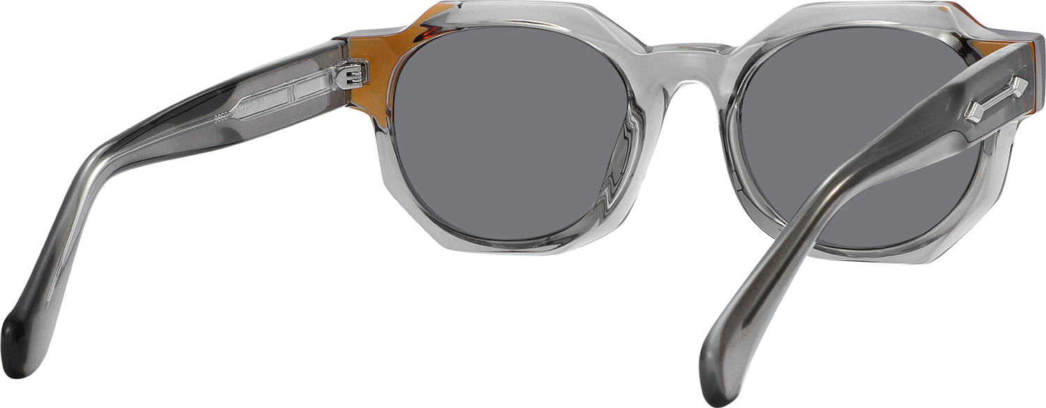 Side view of Fytoo Geometric Grey Acetate Full Rim Eyeglasses