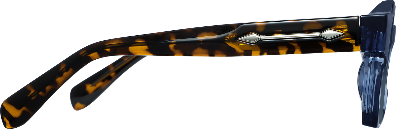 Side view of Fytoo Geometric Blue Acetate Full Rim Eyeglasses