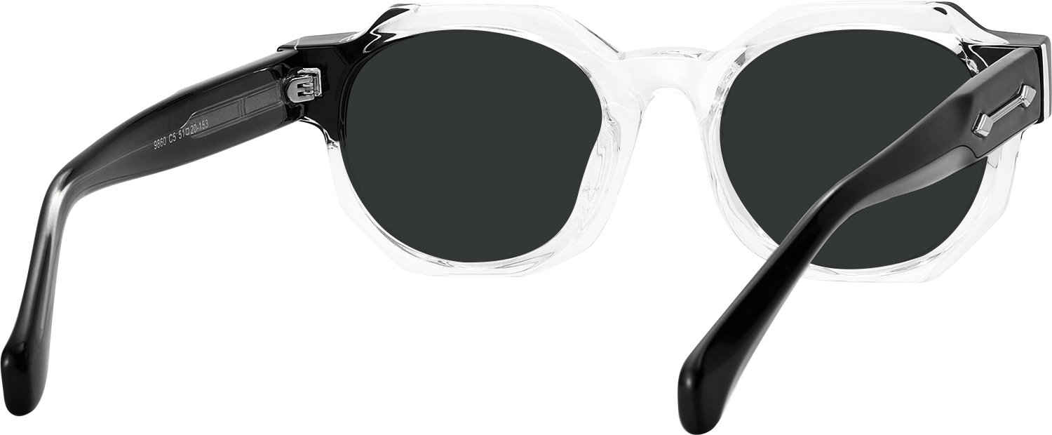 Side view of Fytoo Geometric Transparent Acetate Full Rim Eyeglasses