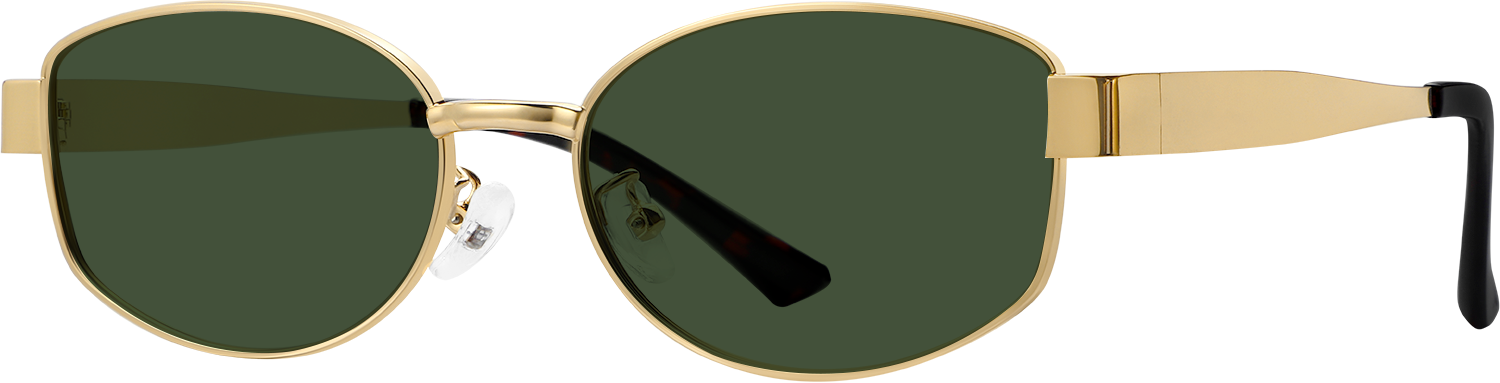 Side view of Fytoo Oval Golden Metal Full Rim Eyeglasses