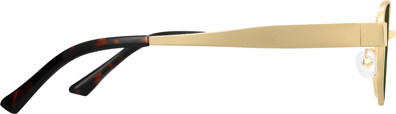 Side view of Fytoo Oval Golden Metal Full Rim Eyeglasses