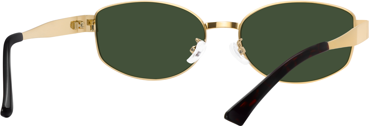 Side view of Fytoo Oval Golden Metal Full Rim Eyeglasses