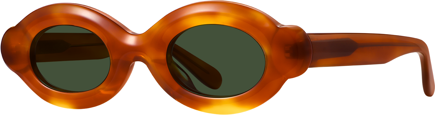 Side view of Fytoo Oval Orange Acetate Full Rim Eyeglasses