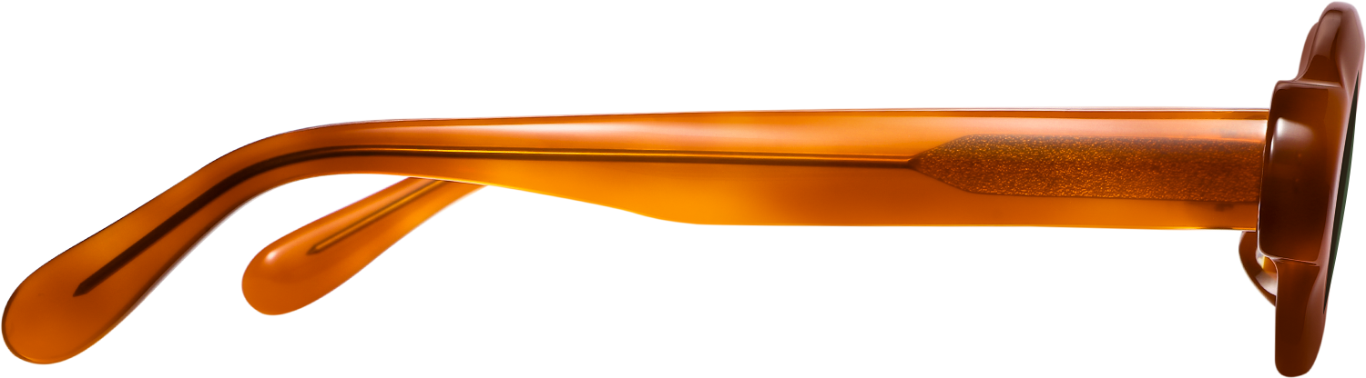 Side view of Fytoo Oval Orange Acetate Full Rim Eyeglasses